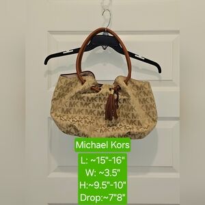 Michael Kors "Marina" Drawstring Hobo Handbag, GUC, Large